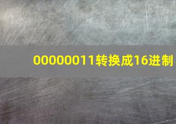 00000011转换成16进制