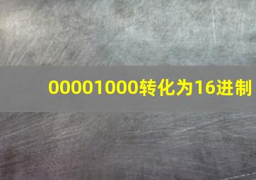 00001000转化为16进制