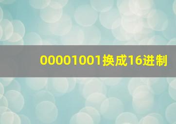 00001001换成16进制