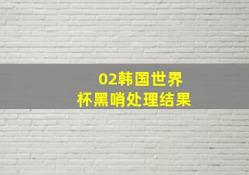 02韩国世界杯黑哨处理结果