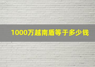 1000万越南盾等于多少钱