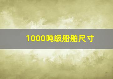 1000吨级船舶尺寸