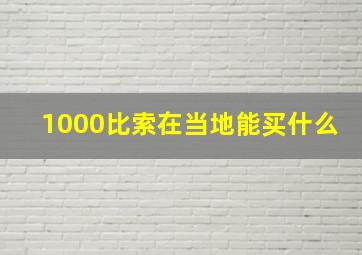 1000比索在当地能买什么