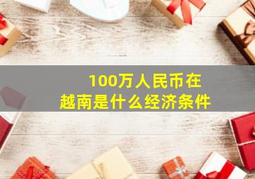 100万人民币在越南是什么经济条件