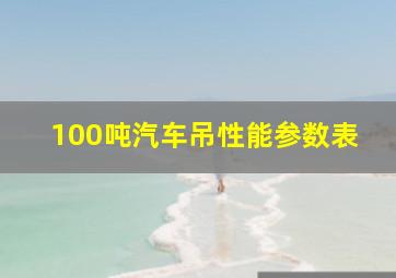 100吨汽车吊性能参数表