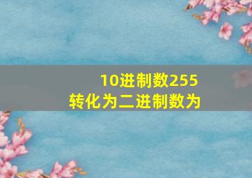 10进制数255转化为二进制数为