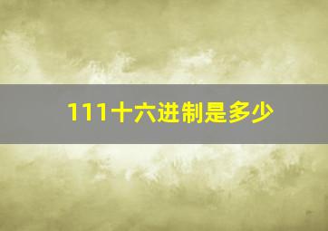 111十六进制是多少