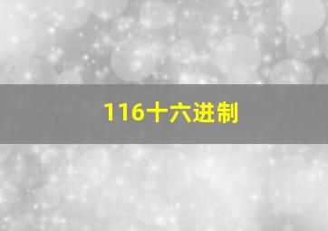 116十六进制