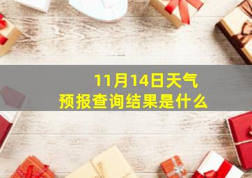 11月14日天气预报查询结果是什么