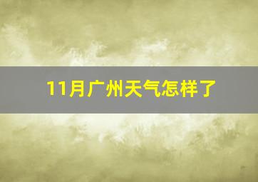 11月广州天气怎样了