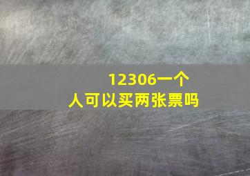 12306一个人可以买两张票吗