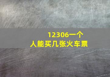 12306一个人能买几张火车票