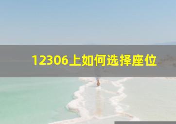 12306上如何选择座位