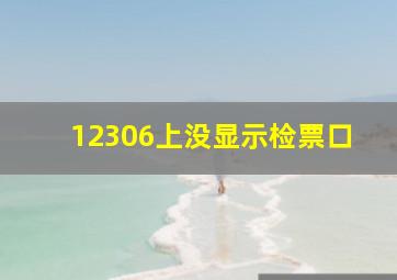 12306上没显示检票口