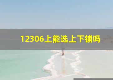 12306上能选上下铺吗