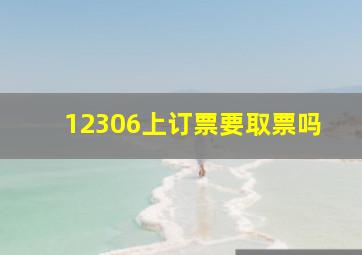 12306上订票要取票吗