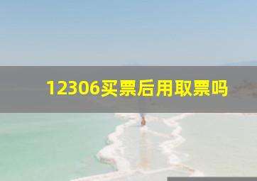 12306买票后用取票吗