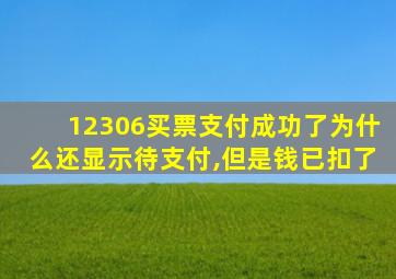 12306买票支付成功了为什么还显示待支付,但是钱已扣了