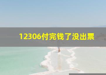 12306付完钱了没出票