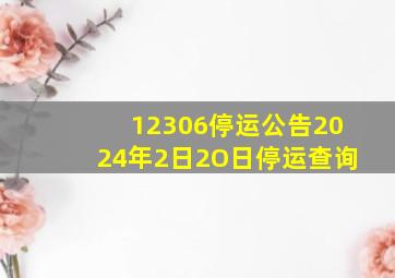 12306停运公告2024年2日2O日停运查询