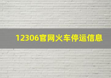 12306官网火车停运信息