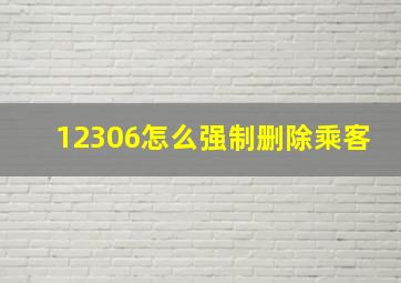 12306怎么强制删除乘客