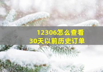 12306怎么查看30天以前历史订单