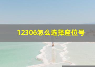 12306怎么选择座位号