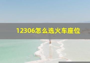 12306怎么选火车座位