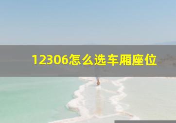 12306怎么选车厢座位