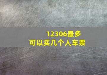 12306最多可以买几个人车票