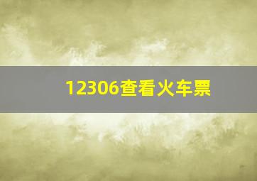 12306查看火车票