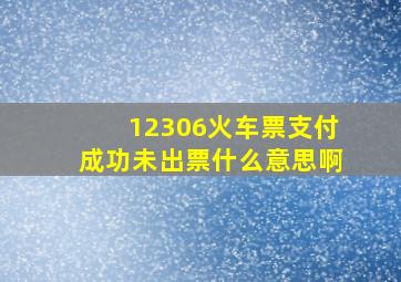 12306火车票支付成功未出票什么意思啊