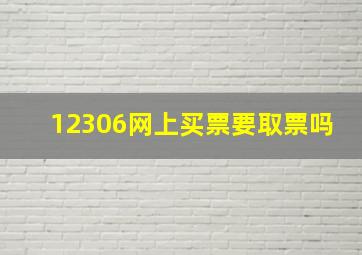 12306网上买票要取票吗