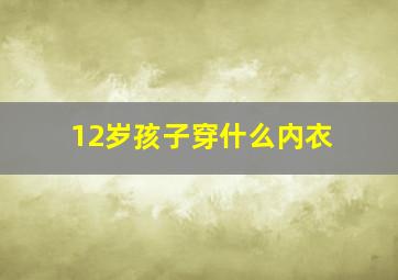 12岁孩子穿什么内衣