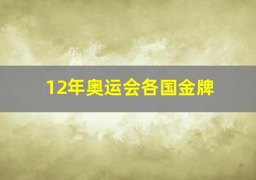 12年奥运会各国金牌