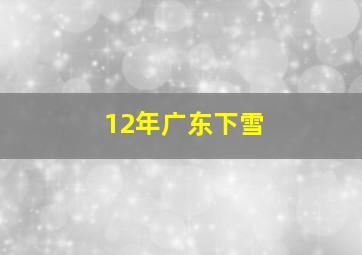 12年广东下雪