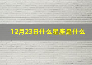 12月23日什么星座是什么