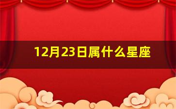 12月23日属什么星座