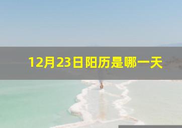 12月23日阳历是哪一天