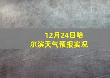 12月24日哈尔滨天气预报实况