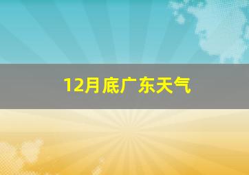 12月底广东天气