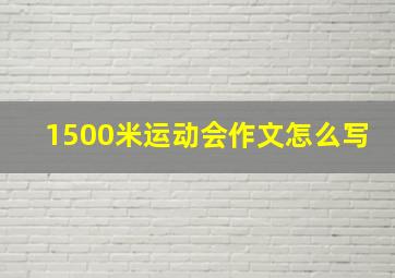 1500米运动会作文怎么写