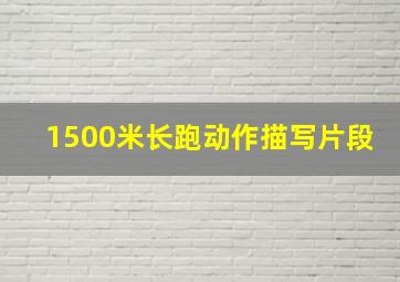 1500米长跑动作描写片段