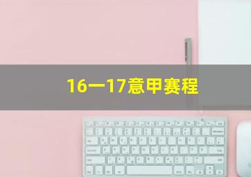 16一17意甲赛程