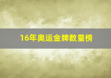 16年奥运金牌数量榜