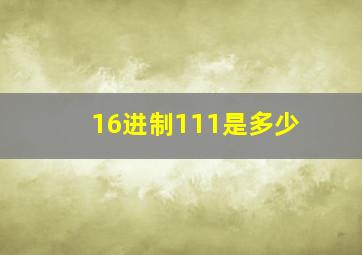 16进制111是多少