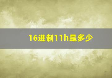 16进制11h是多少