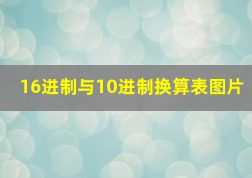 16进制与10进制换算表图片