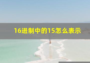 16进制中的15怎么表示